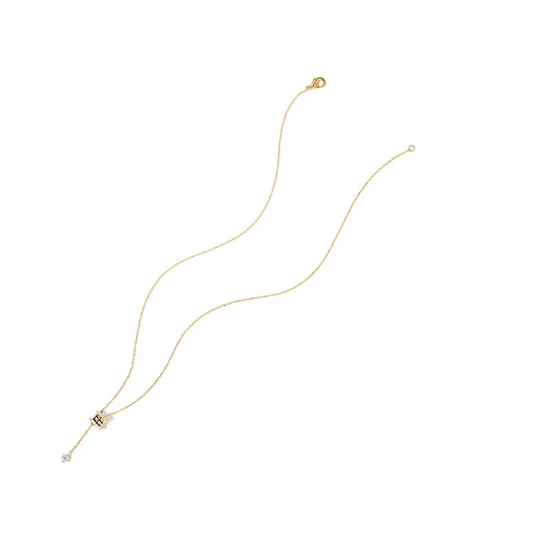 Whispering Elegance: Dainty Cubic Zirconia Charm Pendant Necklace