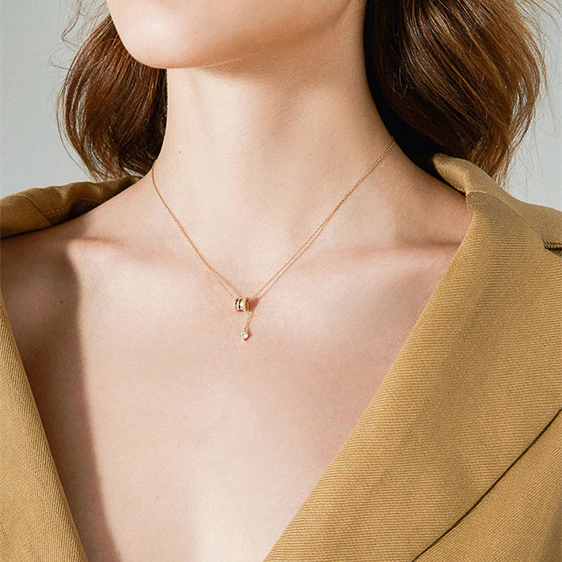 Whispering Elegance: Dainty Cubic Zirconia Charm Pendant Necklace