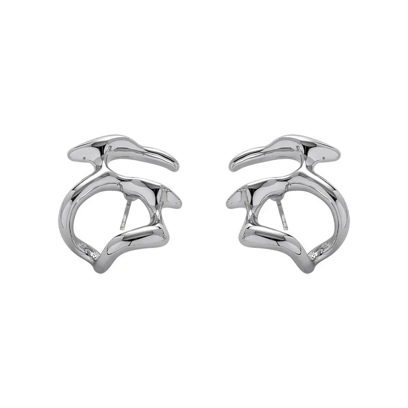 Liquid Metal Hollow Earrings