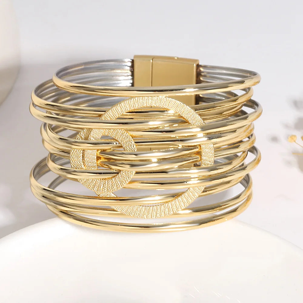 Exquisite Double Circle Wrap Bracelet – Bold & Beautiful