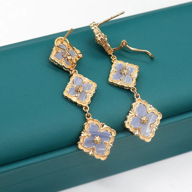 Greece Romance Diamond-Shaped Drop Earrings