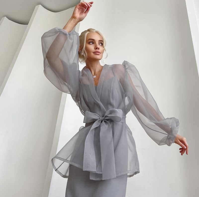 Mesh Perspective Cardigan