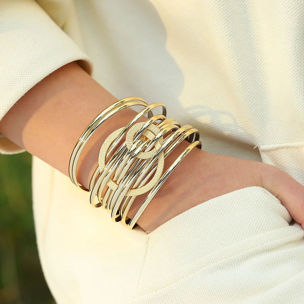 Exquisite Double Circle Wrap Bracelet – Bold & Beautiful