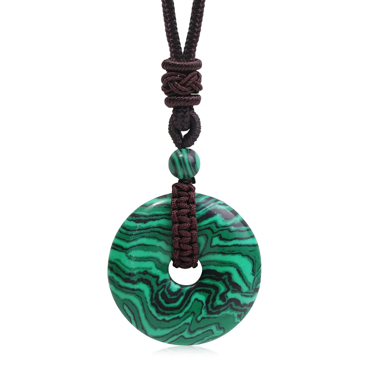 Crystal Donut Pendant — Natural Stone on Cord, Choose Your Crystal