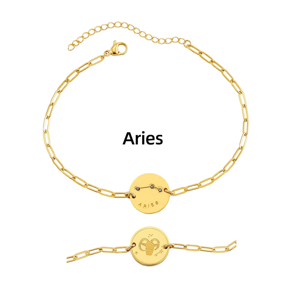 Zodiac Coin Bracelet — Your Sign as a Talisman