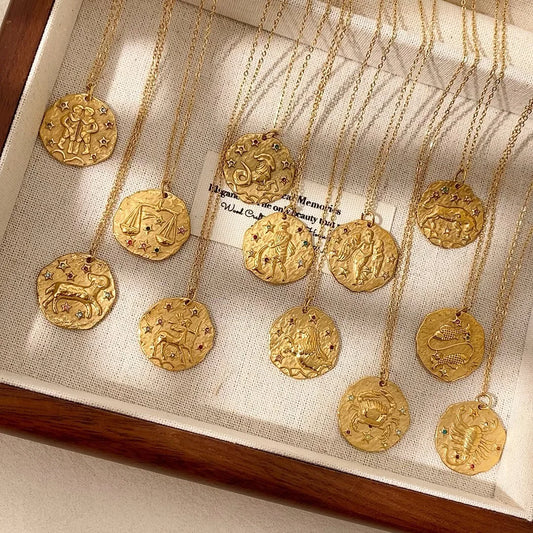 Zodiac Coin Necklace — Your Sign as a Talisman