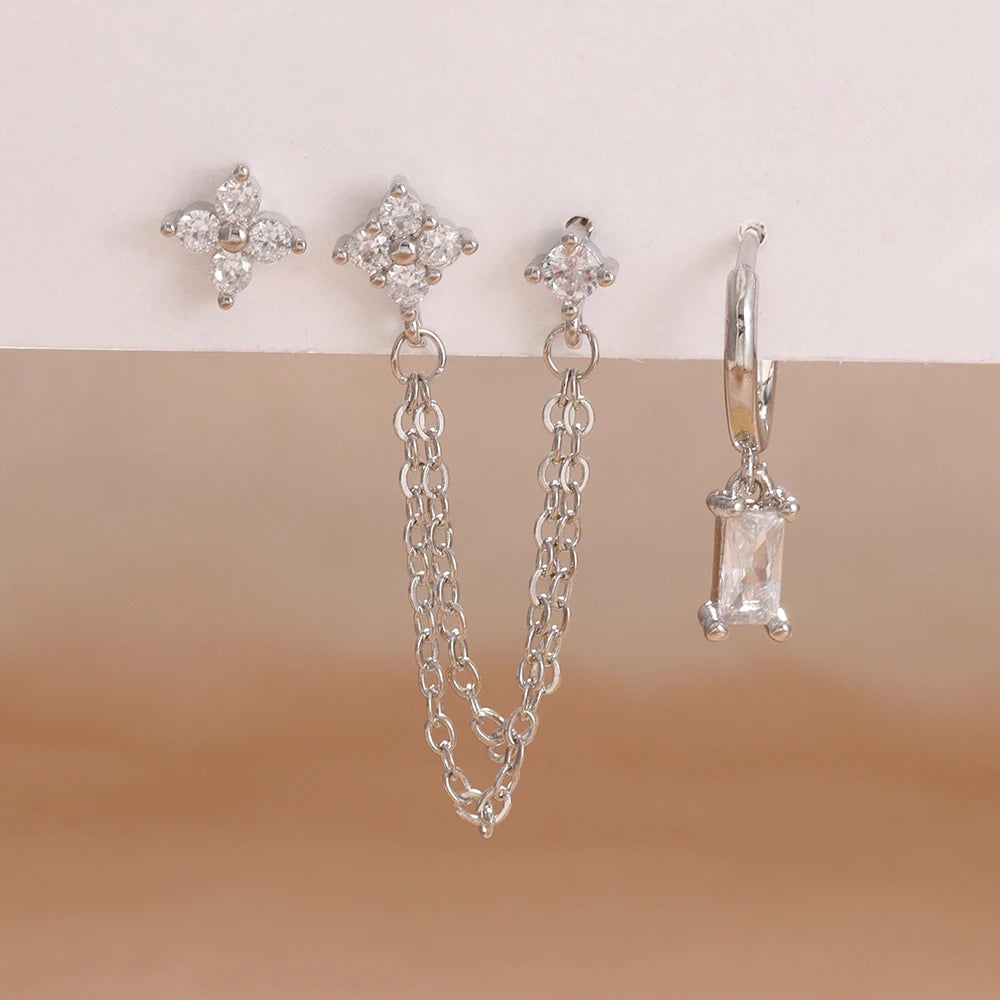 Birthstone Earring Set — 3 Studs in Your Month's Colour