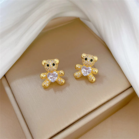 Heart Crystal Teddy Bear Jewelry