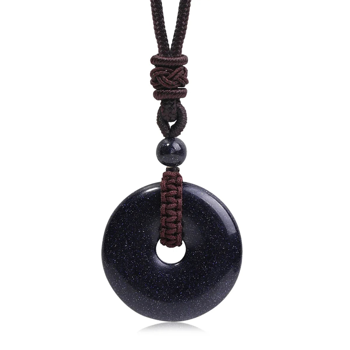 Crystal Donut Pendant — Natural Stone on Cord, Choose Your Crystal
