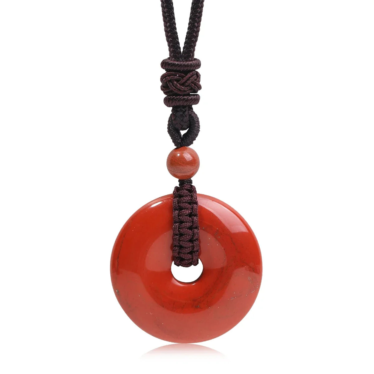 Crystal Donut Pendant — Natural Stone on Cord, Choose Your Crystal