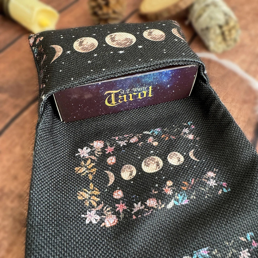 Lunar Phase Tarot Wrap — Deck Holder & Reading Cloth