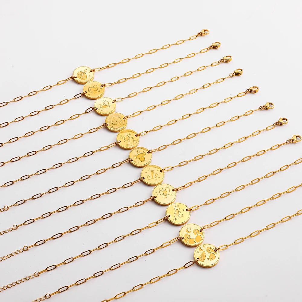 Zodiac Coin Bracelet — Your Sign as a Talisman