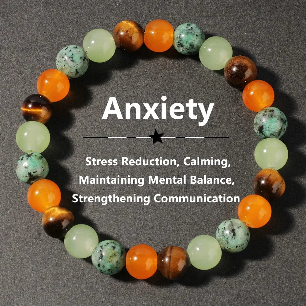 Intention Bracelet — Natural Stone Beads for Money, Love, Protection, Calm