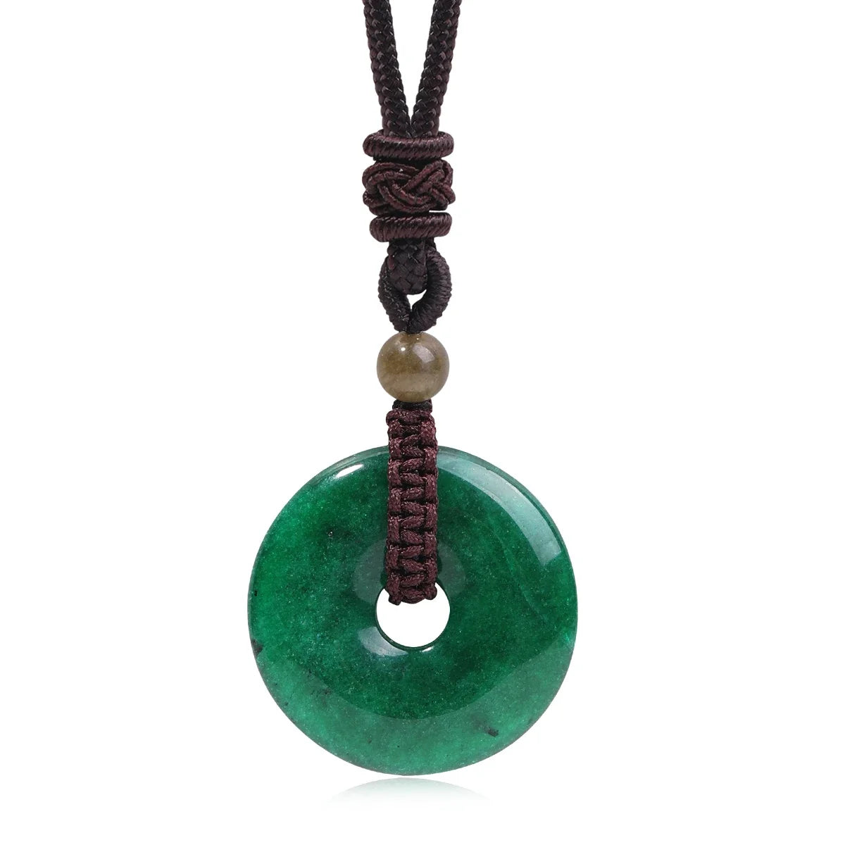 Crystal Donut Pendant — Natural Stone on Cord, Choose Your Crystal