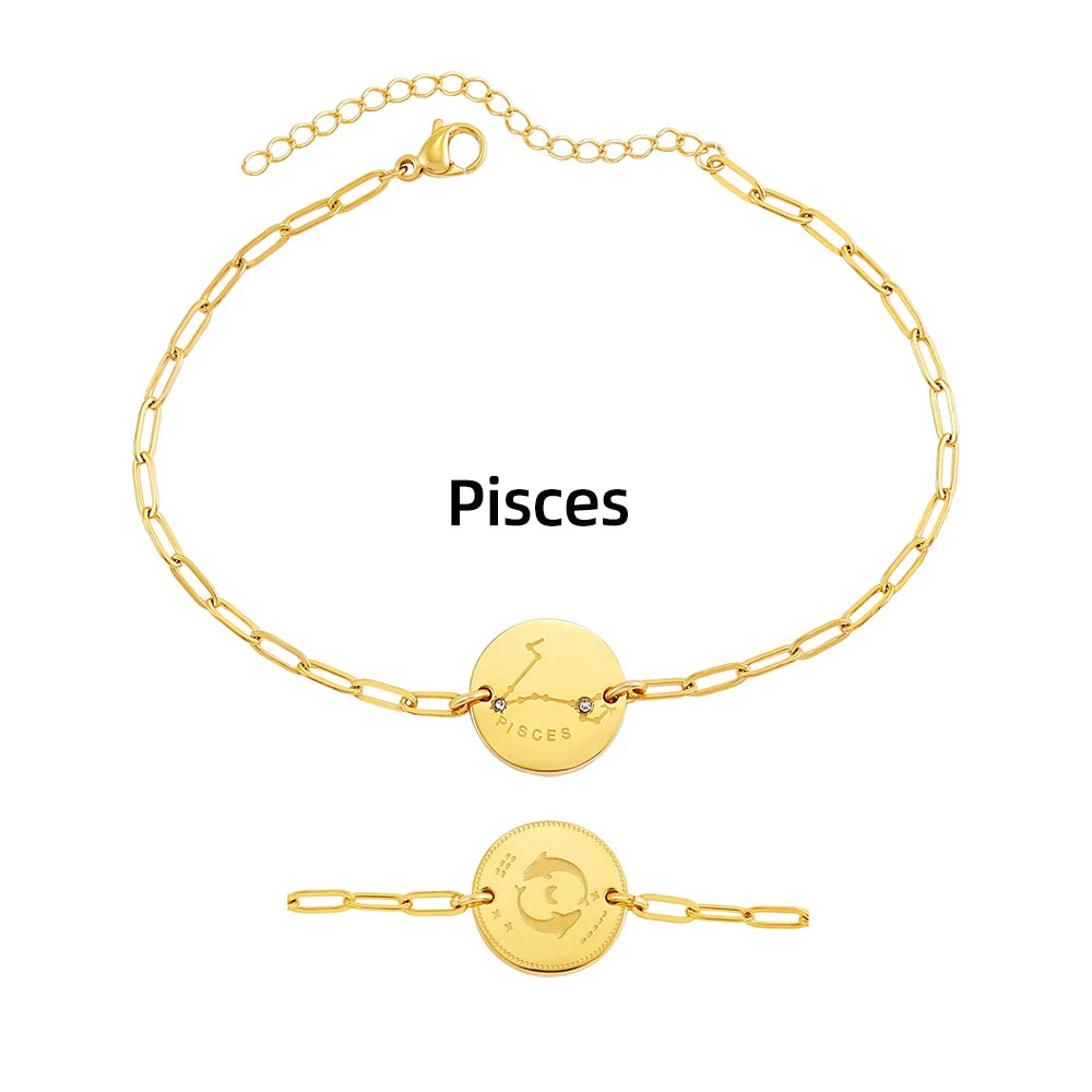 Zodiac Coin Bracelet — Your Sign as a Talisman
