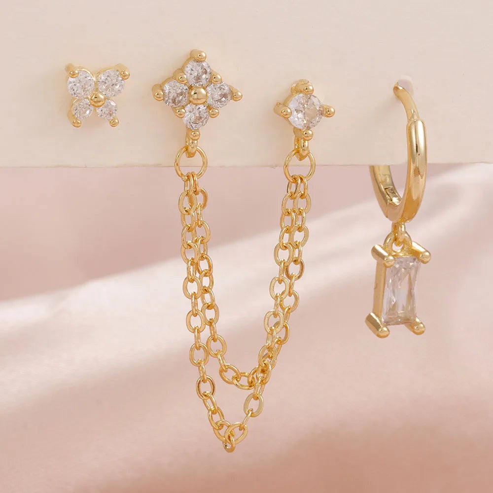 Birthstone Earring Set — 3 Studs in Your Month's Colour