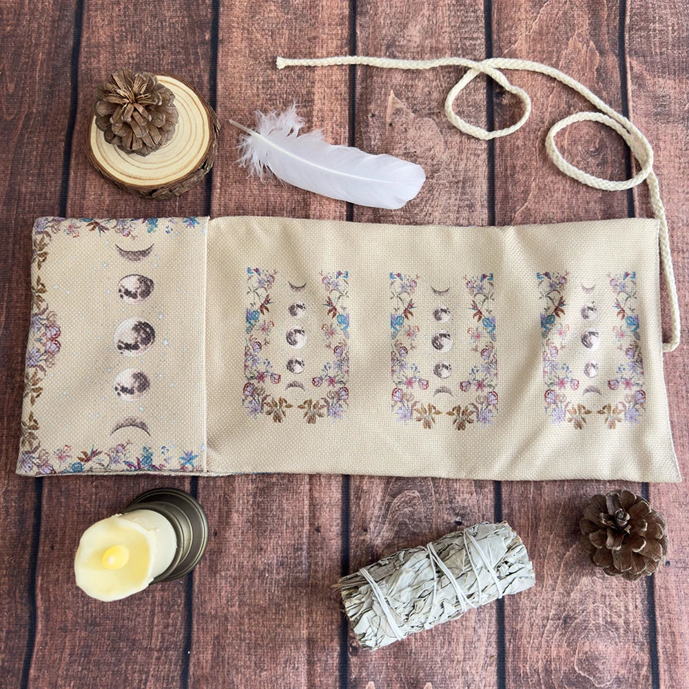 Lunar Phase Tarot Wrap — Deck Holder & Reading Cloth