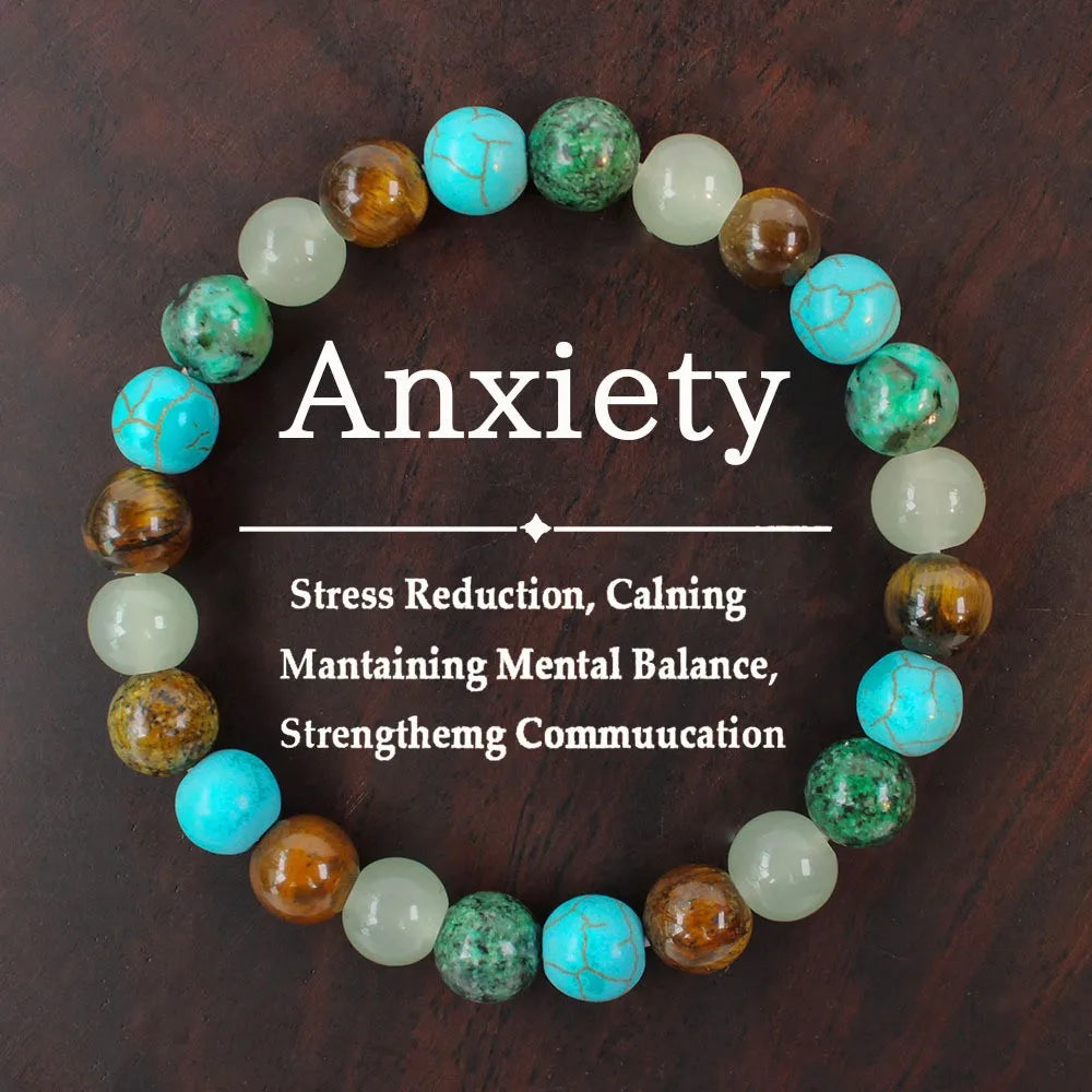 Intention Bracelet — Natural Stone Beads for Money, Love, Protection, Calm