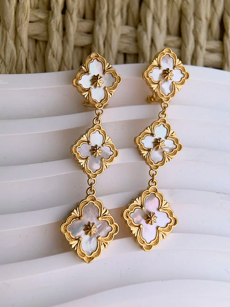 Greece Romance Diamond-Shaped Drop Earrings