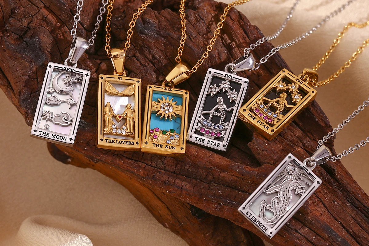 Tarot Card Pendant — The Sun, The Moon, The Star, The Lovers