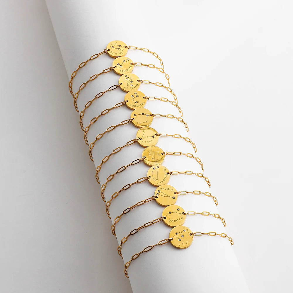Zodiac Coin Bracelet — Your Sign as a Talisman