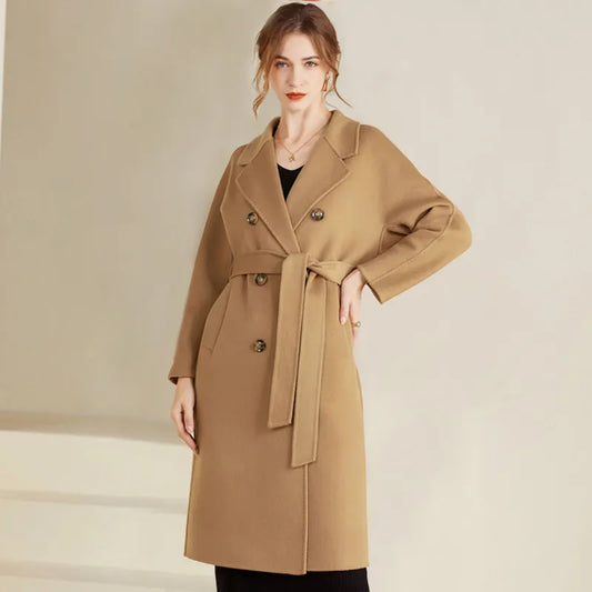 Elegant Double-Breasted Wool Coat