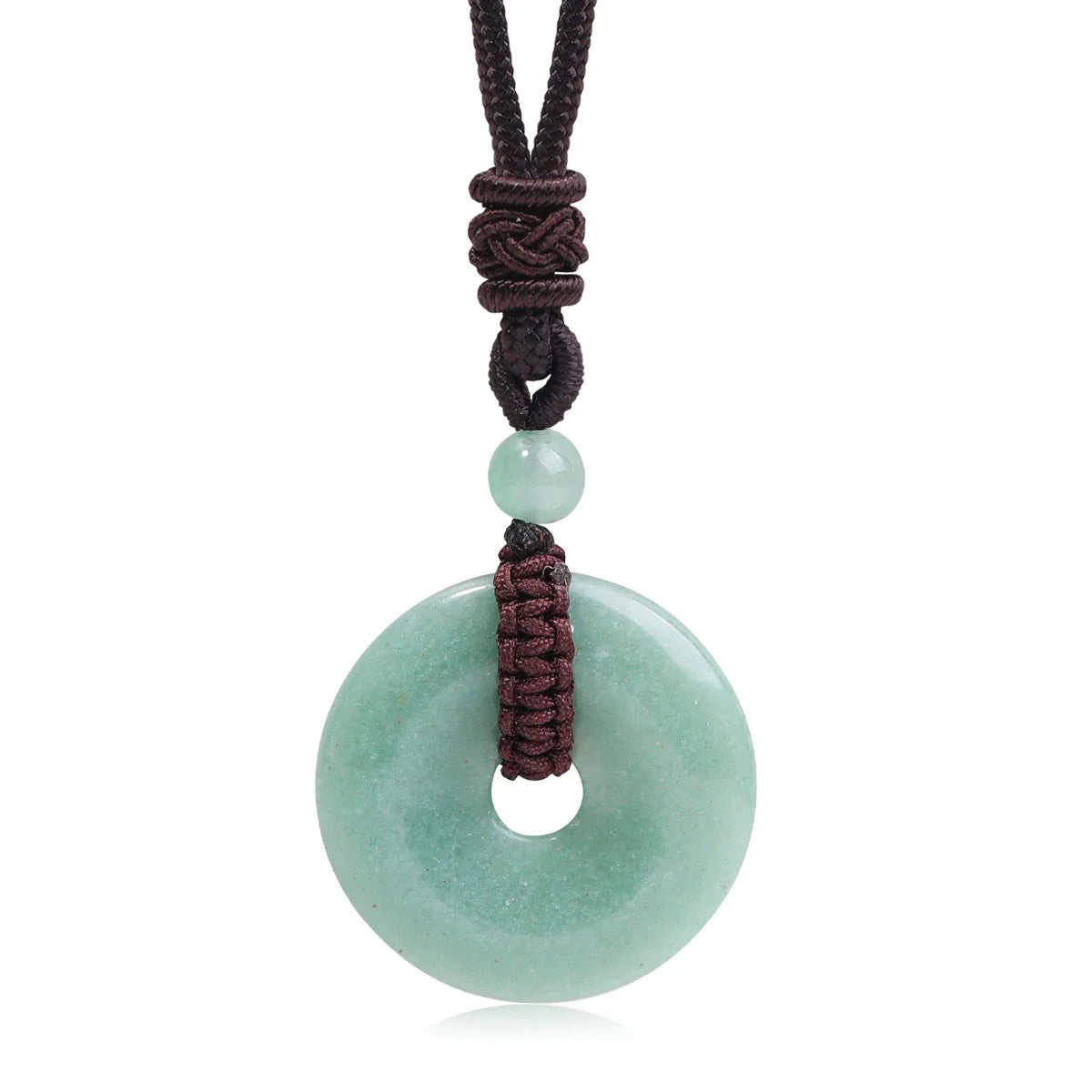 Crystal Donut Pendant — Natural Stone on Cord, Choose Your Crystal