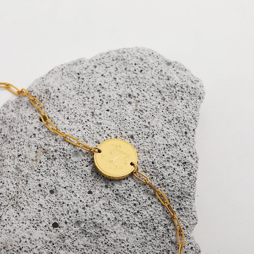 Zodiac Coin Bracelet — Your Sign as a Talisman