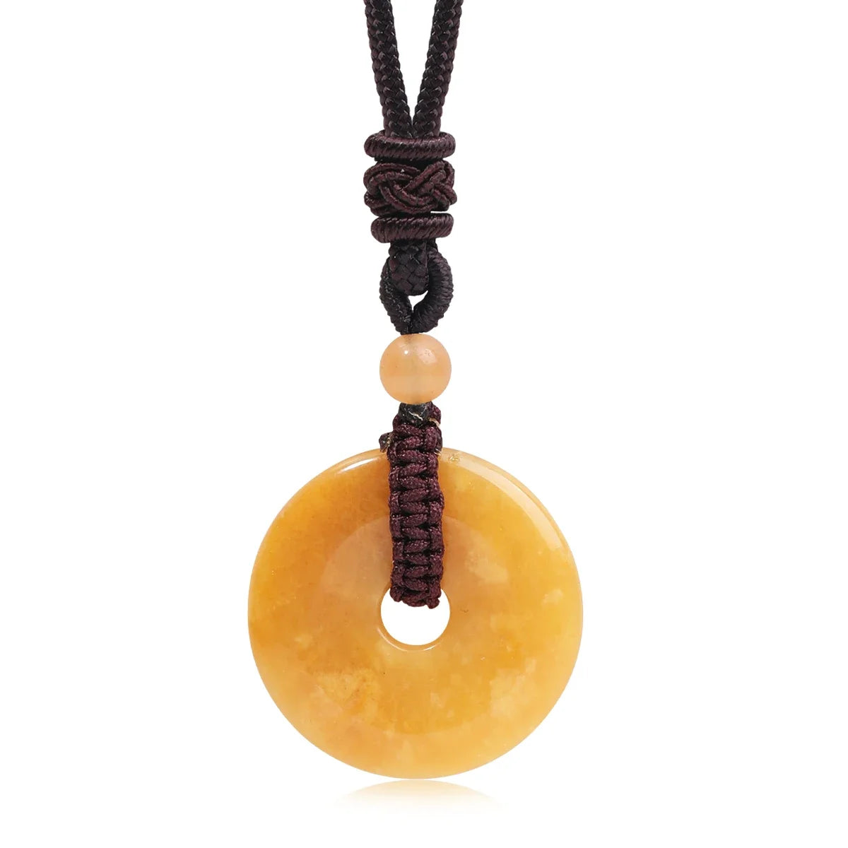 Crystal Donut Pendant — Natural Stone on Cord, Choose Your Crystal