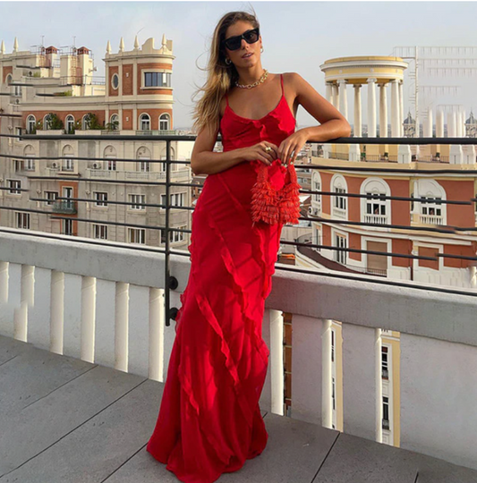 Allure Adore: Sexy Red Maxi Dress