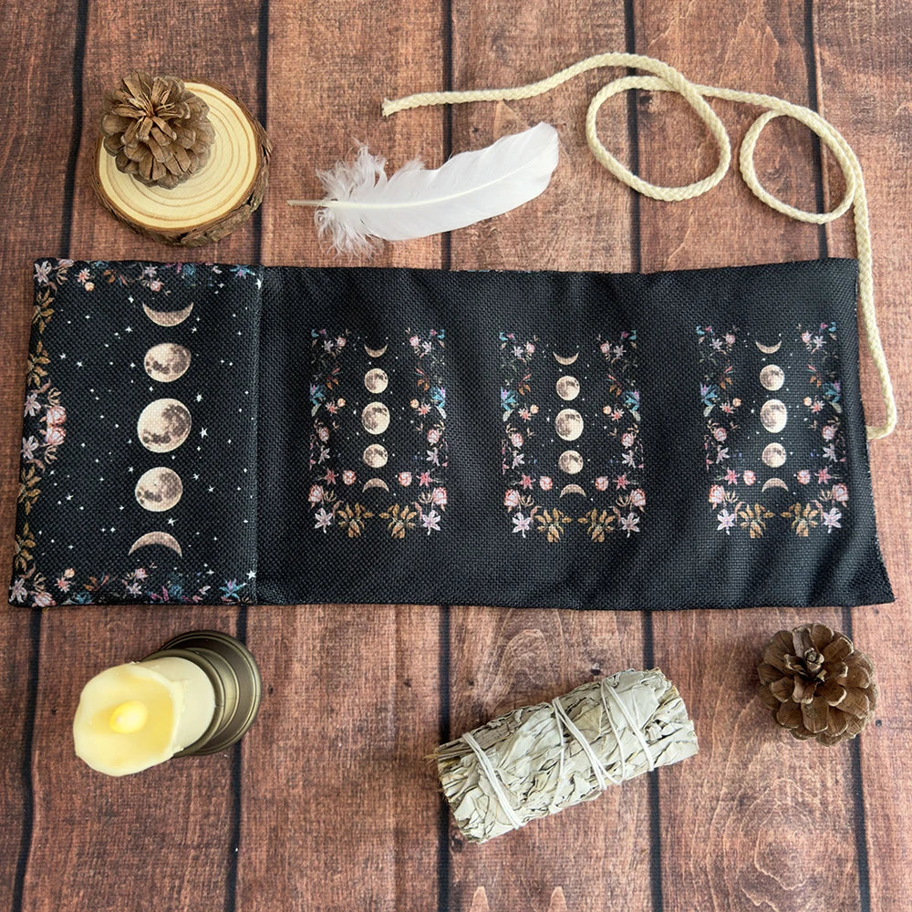 Lunar Phase Tarot Wrap — Deck Holder & Reading Cloth