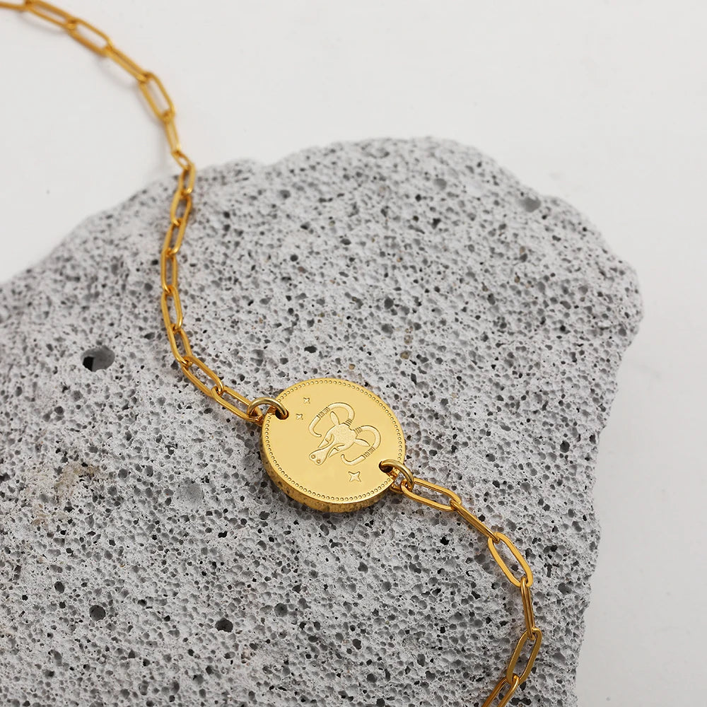 Zodiac Coin Bracelet — Your Sign as a Talisman