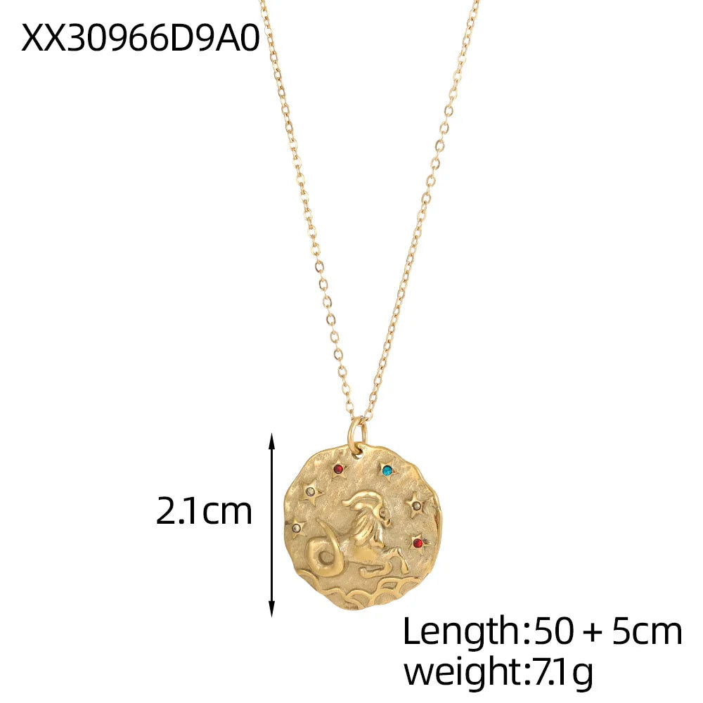 Zodiac Coin Necklace — Your Sign as a Talisman