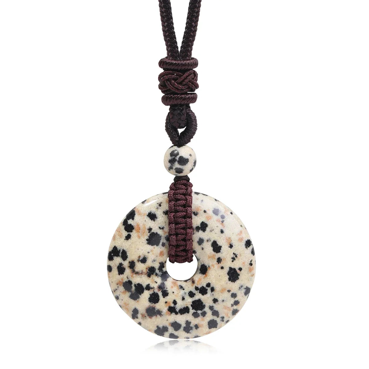 Crystal Donut Pendant — Natural Stone on Cord, Choose Your Crystal