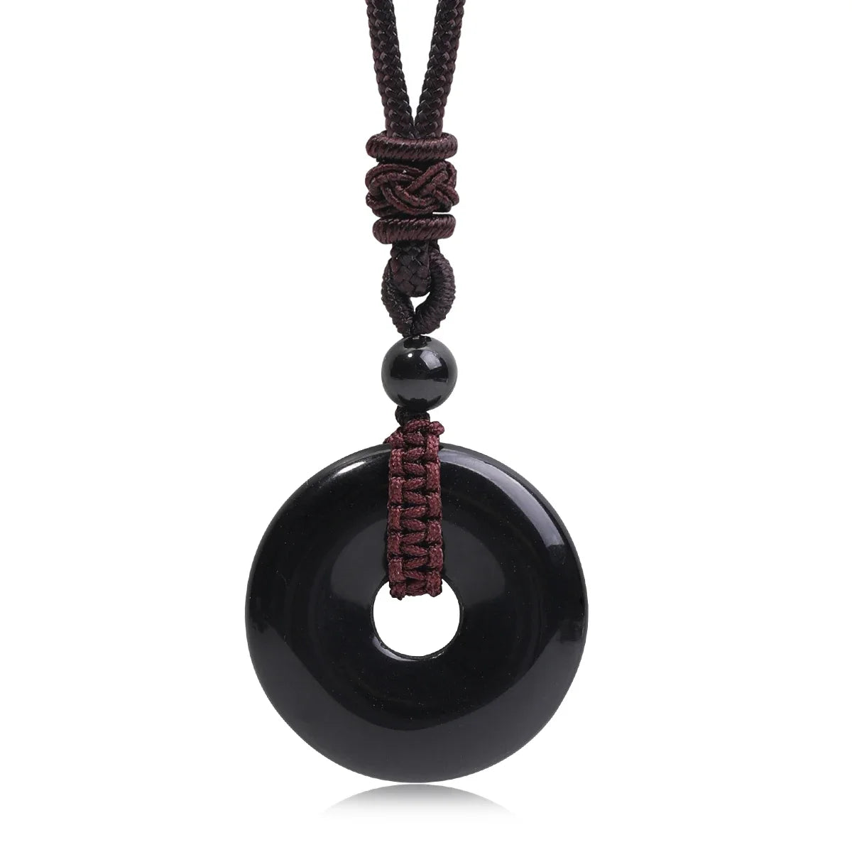 Crystal Donut Pendant — Natural Stone on Cord, Choose Your Crystal