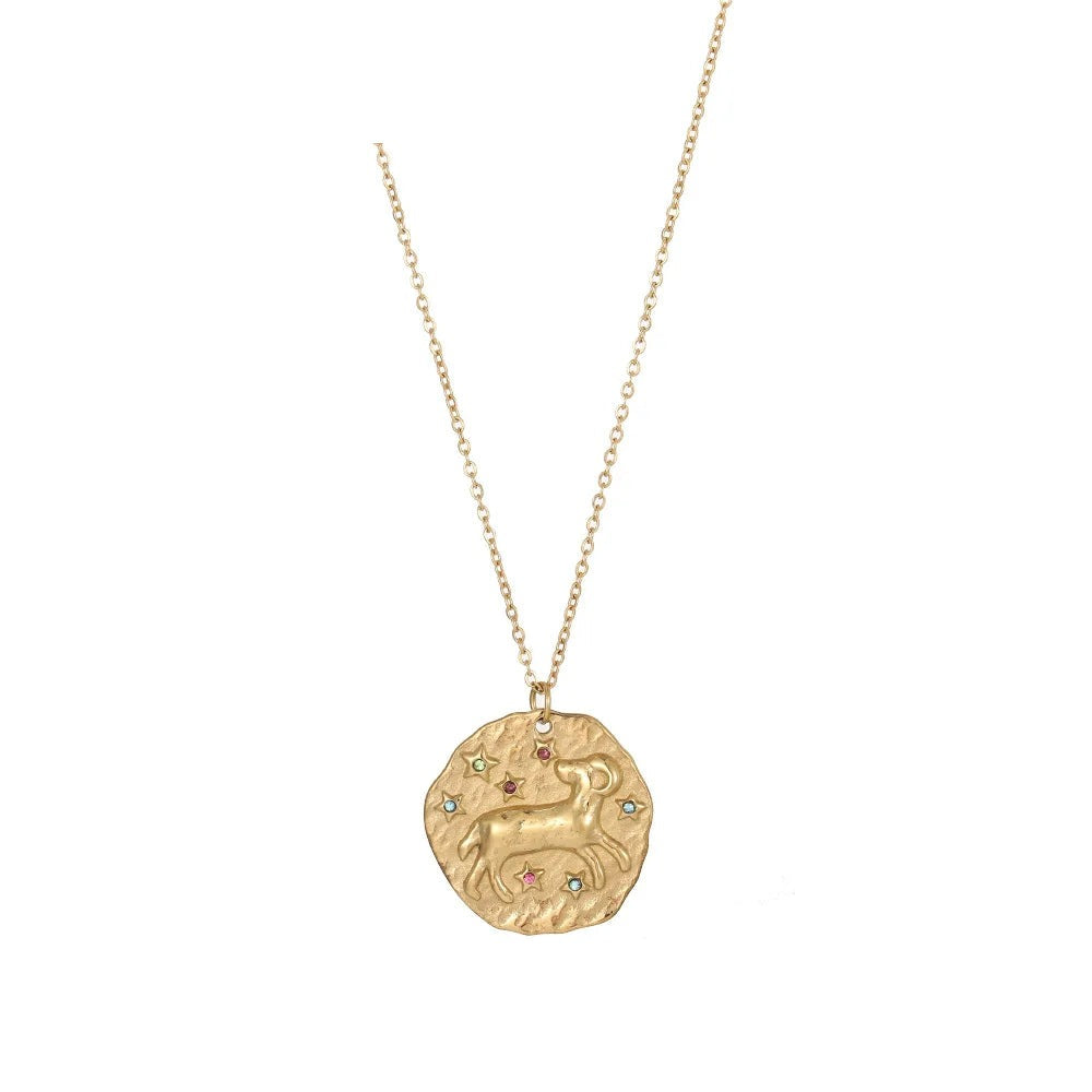 Zodiac Coin Necklace — Your Sign as a Talisman