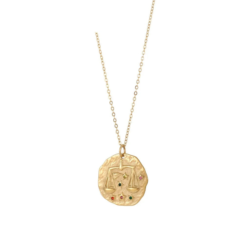 Zodiac Coin Necklace — Your Sign as a Talisman