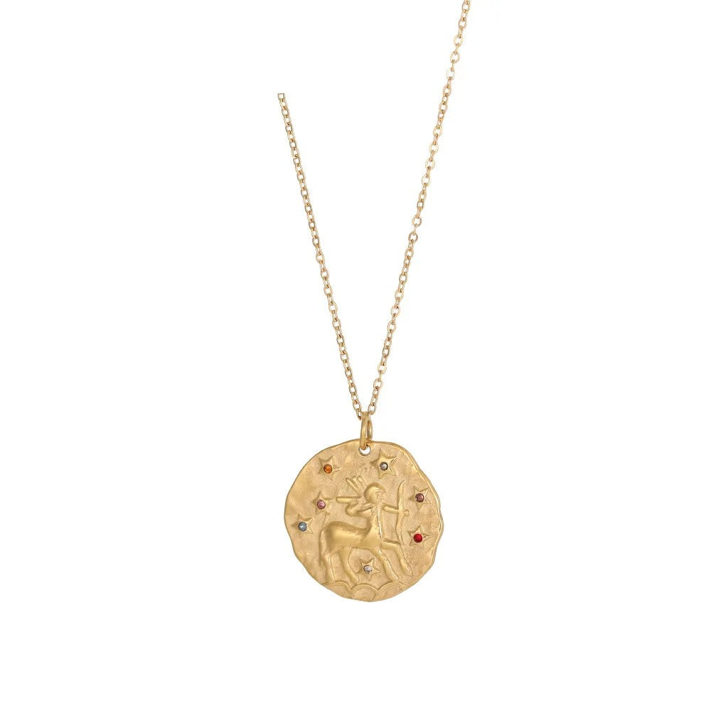 Zodiac Coin Necklace — Your Sign as a Talisman