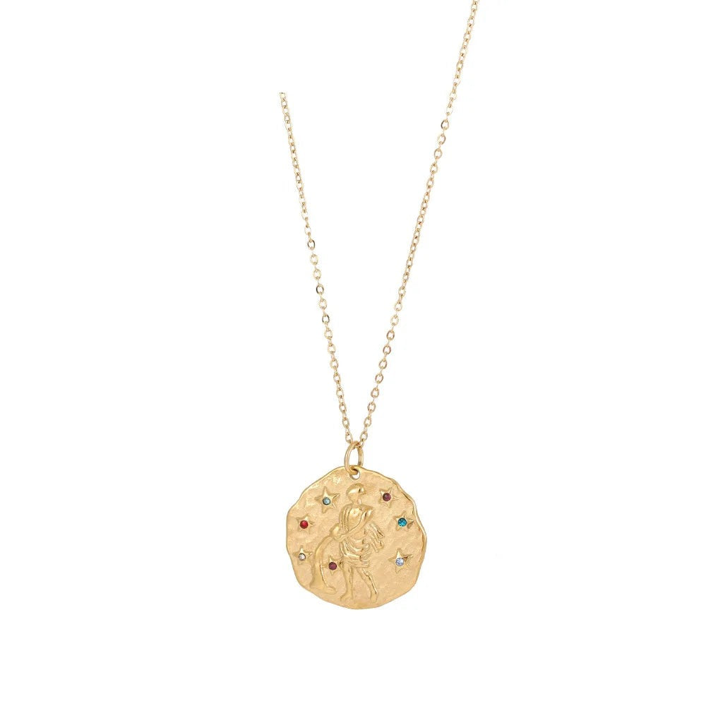 Zodiac Coin Necklace — Your Sign as a Talisman