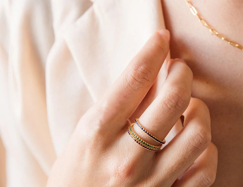 Birthstone Ring — Your Month's Stone in Gold, Rose Gold or Silver